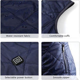 Gilet chauffant femme en coton bleu ou noir – 4 zones USB | VETCHAUD™ - vetement chauffant