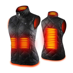 Gilet chauffant femme en coton bleu ou noir – 4 zones USB | VETCHAUD™ - vetement chauffant