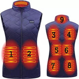 Gilet chauffant femme sans manches 9 zones – double contrôle avant/arrière | VETCHAUD™ - vetement chauffant