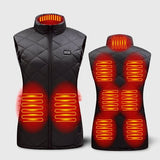 Gilet chauffant femme sans manches 9 zones – double contrôle avant/arrière | VETCHAUD™ - vetement chauffant