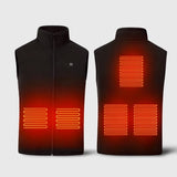 Gilet chauffant sans manches en polaire noire – 5 zones infrarouge | VETCHAUD™ - vetement chauffant