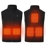 Gilet chauffant sans manches en polaire noire – 5 zones infrarouge | VETCHAUD™ - vetement chauffant