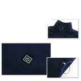 Gilet chauffant sans manches en polaire noire – 5 zones infrarouge | VETCHAUD™ - vetement chauffant