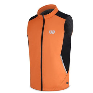Gilet chauffant unisexe noir et orange – 5 zones infrarouge USB | VETCHAUD™ - vetement chauffant