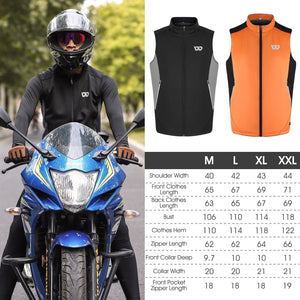 Gilet chauffant unisexe noir et orange – 5 zones infrarouge USB | VETCHAUD™ - vetement chauffant