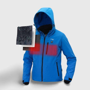 Jaquette chauffante homme bleue – travail en extérieur et chantier | VETCHAUD™ - vetement chauffant