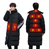 Manteau chauffant électrique long 9 zones – protection hivernale maximale | VETCHAUD™ - vetement chauffant