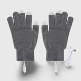 Mitaine chauffante gris et blanc avec doigts Vêtement-chauffant.com 