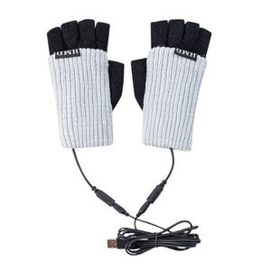 Mitaine chauffante gris et noir USB ordinateur - vetement chauffant