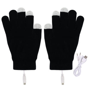 Mitaine chauffante noir et blanc avec doigts Vêtement-chauffant.com 