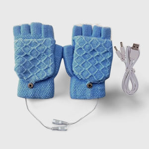 Mitaine chauffante USB bleu avec doigts – Boutique N°1 de vêtement