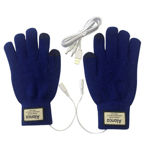 Mitaine chauffante USB bleu avec doigts - vetement chauffant
