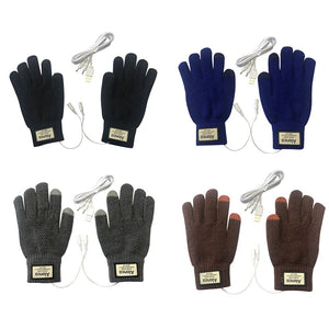 Mitaine chauffante USB marron avec doigts - vetement chauffant