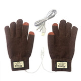 Mitaine chauffante USB marron avec doigts - vetement chauffant