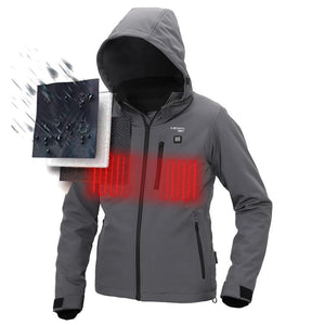 Parka chauffante grise femme – vent et froid maîtrisés jusqu'à 55°C | VETCHAUD™ - vetement chauffant
