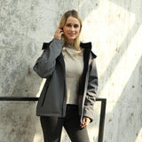 Parka chauffante grise femme – vent et froid maîtrisés jusqu'à 55°C | VETCHAUD™ - vetement chauffant