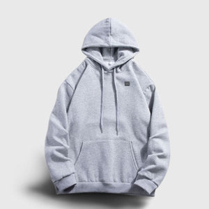 Sweat chauffant USB gris à capuche 5 zones – confort maison et dehors | VETCHAUD™ - vetement chauffant