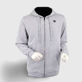 Veste à capuche chauffante grise | VETCHAUD™ veste chauffante Vêtement-chauffant.com 