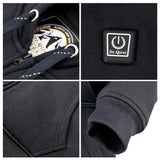 Veste à capuche chauffante noire – tête et buste protégés | VETCHAUD™ - vetement chauffant