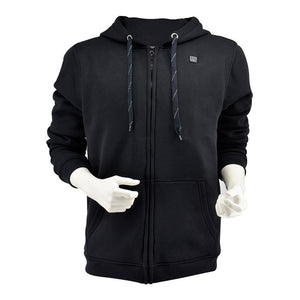 Veste à capuche chauffante noire – tête et buste protégés | VETCHAUD™ - vetement chauffant