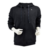 Veste à capuche chauffante noire – tête et buste protégés | VETCHAUD™ - vetement chauffant