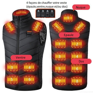 Veste chauffante 17 zones de chauffe – diffusion intégrale haut du corps | VETCHAUD™ - vetement chauffant