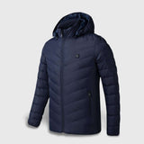 Veste chauffante bleue manches longues 9 zones – hiver actif | VETCHAUD™ - vetement chauffant
