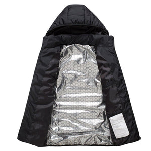 Veste chauffante bleue manches longues 9 zones – hiver actif | VETCHAUD™ - vetement chauffant