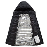 Veste chauffante bleue manches longues 9 zones – hiver actif | VETCHAUD™ - vetement chauffant