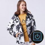 Veste chauffante camouflage femme – forêt et outdoor au féminin | VETCHAUD™ - vetement chauffant