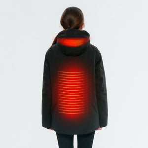 Veste chauffante capuche 4 zones – compatible batterie externe | VETCHAUD™ - vetement chauffant