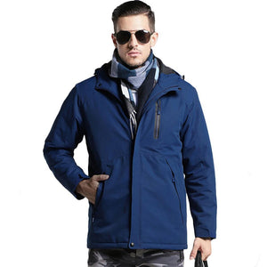 Veste chauffante de travail bleue imperméable – usage quotidien professionnel | VETCHAUD™ - vetement chauffant