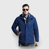 Veste chauffante de travail bleue imperméable – usage quotidien professionnel | VETCHAUD™ - vetement chauffant