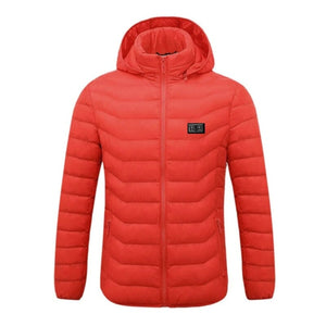 Veste chauffante électrique 11 zones manches longues rouge USB 5V | VETCHAUD™ - vetement chauffant