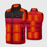 Veste chauffante électrique à manche courte rouge et noire | VETCHAUD™ veste chauffante vêtement-chauffant 