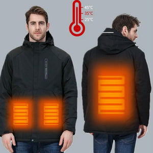 couleur 8 zone de chauffe taille 4XL Veste chauffante USB électrique pour  homme manteau en coton vêtements th