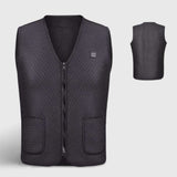 Veste chauffante électrique chasse noire – discrétion et chaleur en forêt | VETCHAUD™ - vetement chauffant