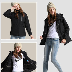 Veste chauffante électrique femme noire microfibre carbone – premium | VETCHAUD™ - vetement chauffant