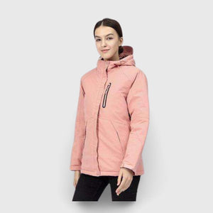 Veste chauffante électrique femme rose – randonnées hivernales protégées | VETCHAUD™ - vetement chauffant