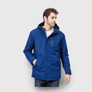 Veste chauffante électrique homme bleue capuche – édition limitée | VETCHAUD™ - vetement chauffant