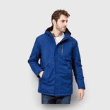 Veste chauffante électrique homme bleue capuche – édition limitée | VETCHAUD™ - vetement chauffant