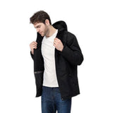Veste chauffante électrique homme noire foncée – sorties extérieures | VETCHAUD™ - vetement chauffant