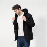 Veste chauffante électrique homme noire foncée – sorties extérieures | VETCHAUD™ - vetement chauffant