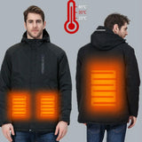 Veste chauffante électrique homme noire foncée – sorties extérieures | VETCHAUD™ - vetement chauffant