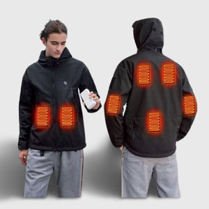 Veste chauffante électrique légère noire 7 zones – légèreté et chaleur | VETCHAUD™ - vetement chauffant