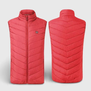 Veste chauffante électrique manche courte rouge – style actif et chaleur | VETCHAUD™ - vetement chauffant