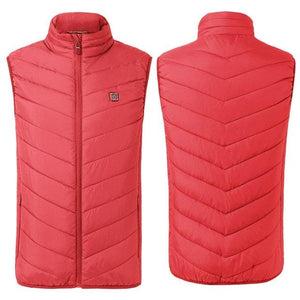 Veste chauffante électrique manche courte rouge – style actif et chaleur | VETCHAUD™ - vetement chauffant