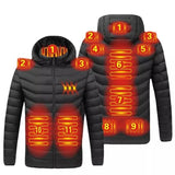 Veste chauffante électrique ski noire | VETCHAUD™ veste chauffante vêtement-chauffant 