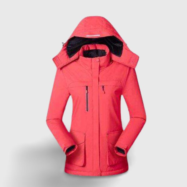 DEWBU Veste chauffante avec batterie 12V Manteau chauffant électrique Soft  Shell pour l'hiver et l'extérieur, Femmes Rouge, S 