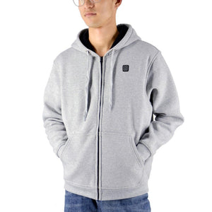 Veste chauffante grise à capuche 3 zones – chaleur rapide et ciblée | VETCHAUD™ - vetement chauffant